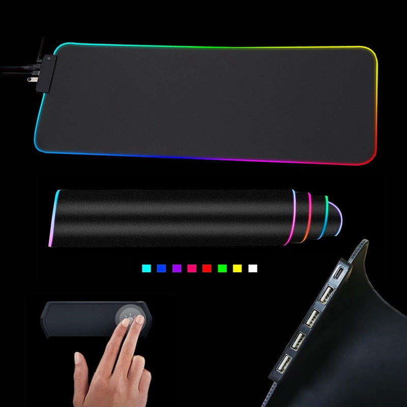 RGB Mouse Pad with Cable - Factory Direct Warehouse